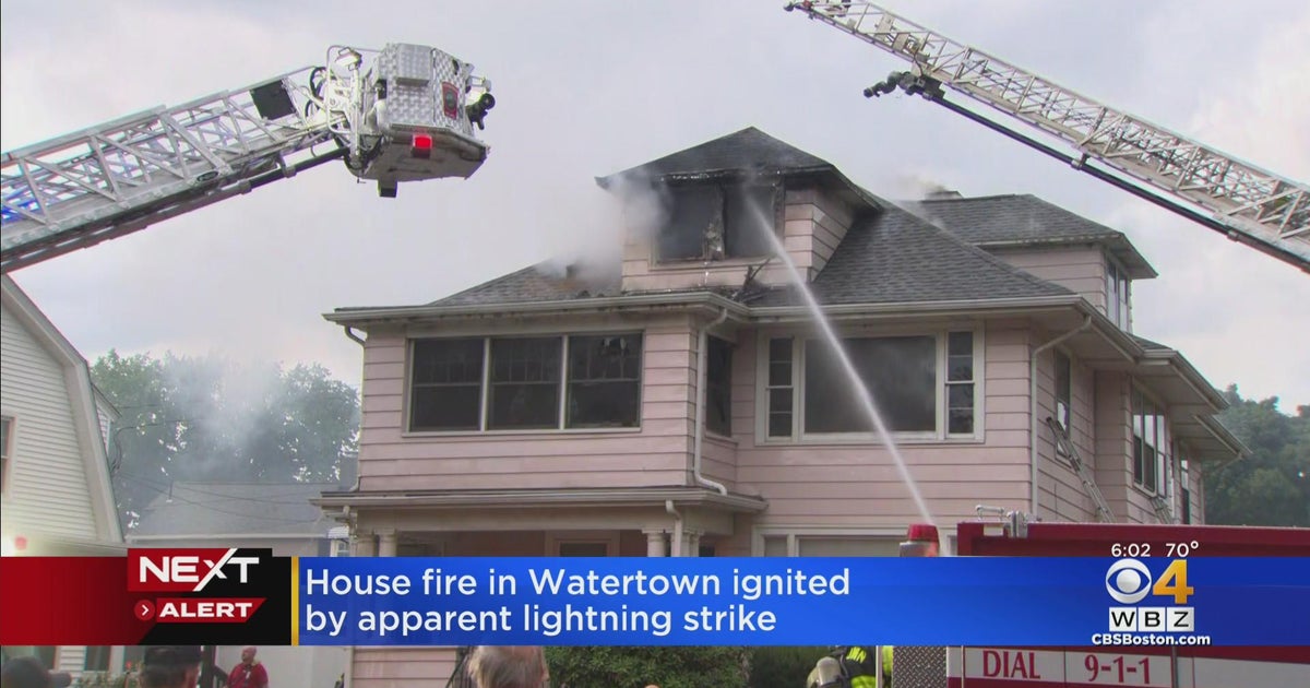 House fire in Watertown sparked by apparent lightning strike CBS Boston