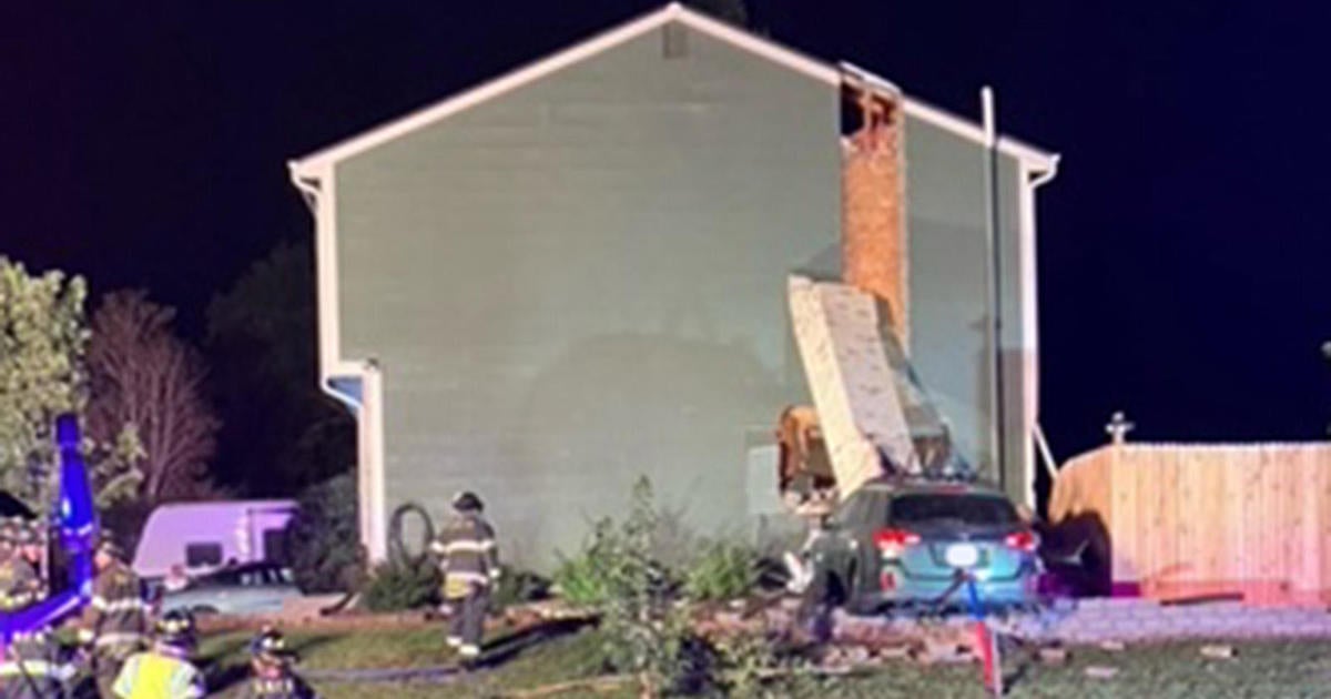 Car strikes house in Centennial, destroys chimney - CBS Colorado