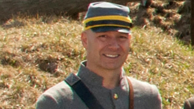 Retired Army Colonel Doug Mastriano, a Republican state senator from Pennsylvania who is running for governor, poses in a Confederate uniform in a 2013-14 faculty photo at the U.S. Army Heritage and Education Center in Carlisle, Pennsylvania, April 9, 201 
