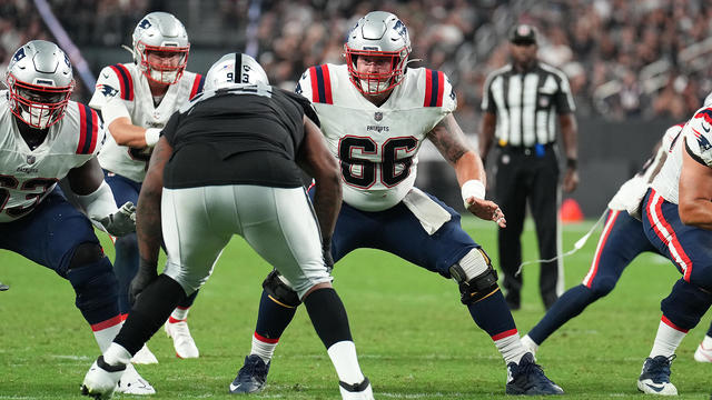 FOXBOROUGH, MA - JULY 29: New England Patriots offensive linemen Cole  Strange (50) and Kody Russey (66) walk to practice during day 3 of New  England Patriots training camp on July 29