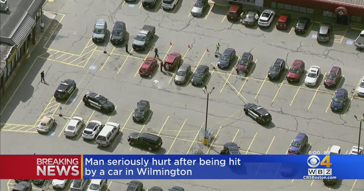 Man injured after being hit by car in Wilmington parking lot - CBS Boston