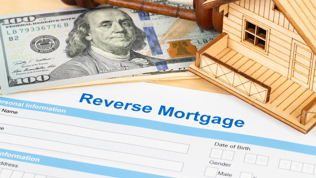 Reverse mortgage application form, financial concept 