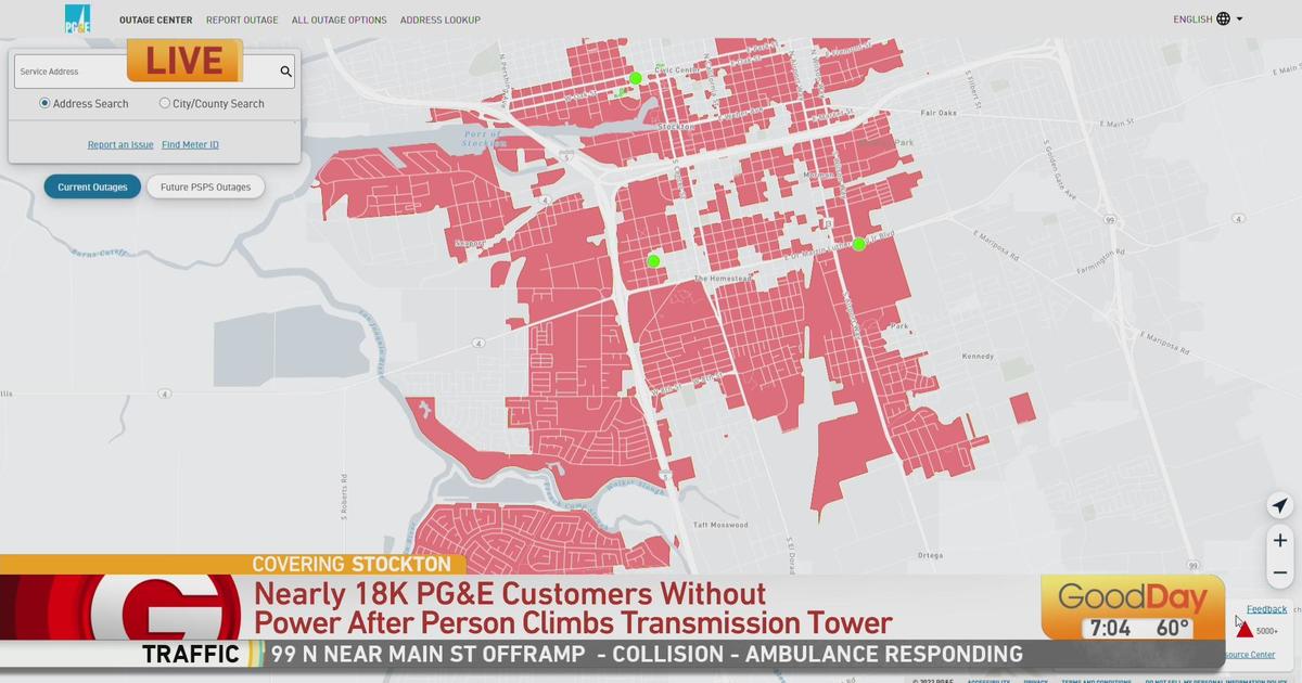 Large PG&E power outage in Stockton CBS Sacramento