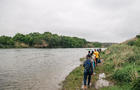 Undocumented Immigrants Attempt To Cross Into U.S. Near Del Rio, Texas 