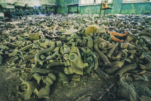 Abandoned antigas masks in Pripyat 