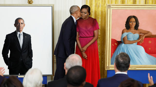 White House ceremony to unveil portraits of former U.S. President Barack Obama and former first lady Michelle Obama, in Washington 