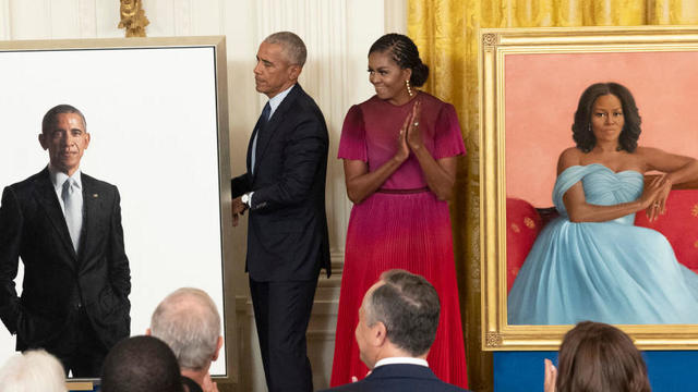 Barack And Michelle Obama Return To White House For Official Portrait Unveiling 