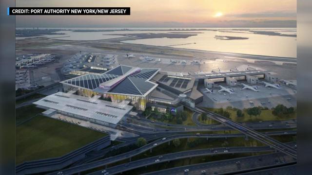 A rendering shows an aerial shot of John F. Kennedy International Airport's new Terminal 1. 