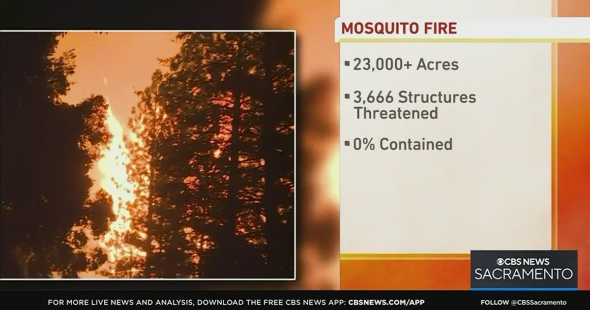 Mosquito Fire doubles in size overnight to more than 23,000 acres - CBS ...