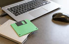Laptop computer and floppy disk 