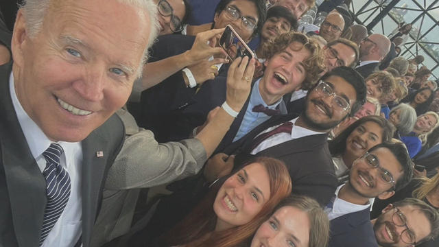 President Biden Boston selfie 