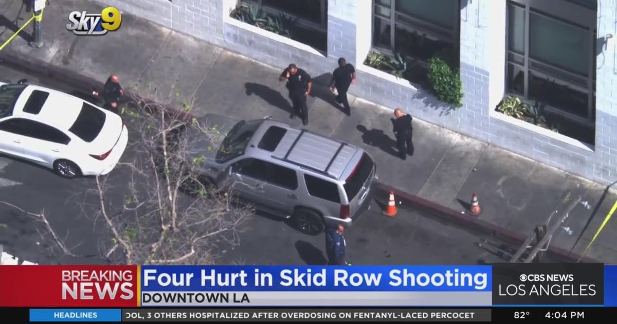 Four wounded in Skid Row shooting in Downtown LA CBS Los Angeles
