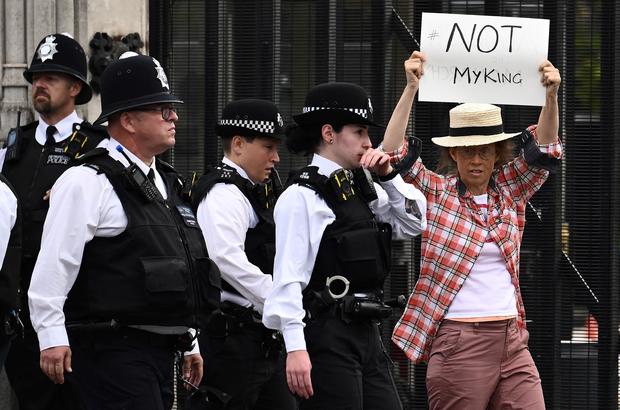 Protester arrests fuel concern over free speech as queen's death reignites criticism of Britain's monarchy