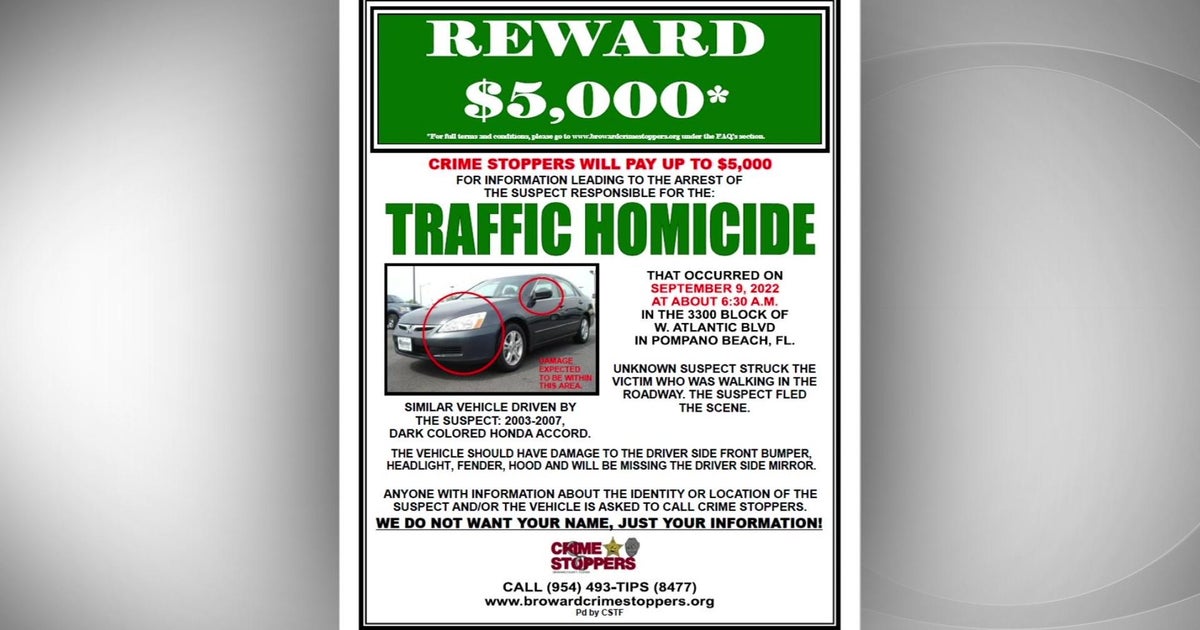 BSO would like support tracking driver in deadly strike-and-operate in Pompano Seashore
