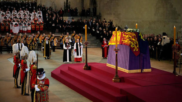 Queen Elizabeth II began lying in state at Westminster Hall on Wednesday and will continue to do so until her funeral on Monday morning. 