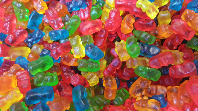 Full Frame Shot Of Multi Colored Gummi Bear Candies 