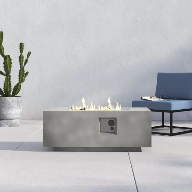 Latitude Concrete Natural Gas Outdoor Fire Pit Table 