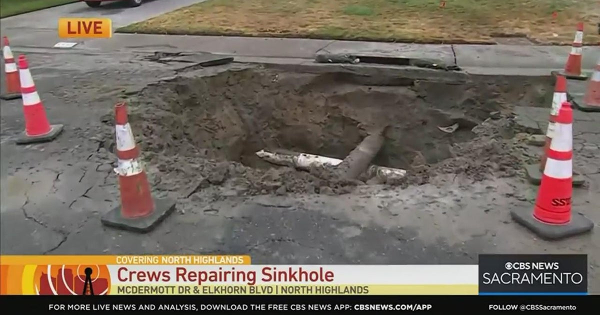 Crews repairing sinkhole in North Highlands neighborhood CBS Sacramento