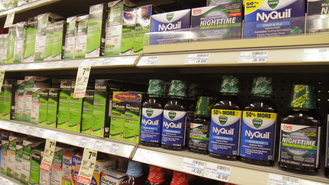 Cold medicine on store shelves 