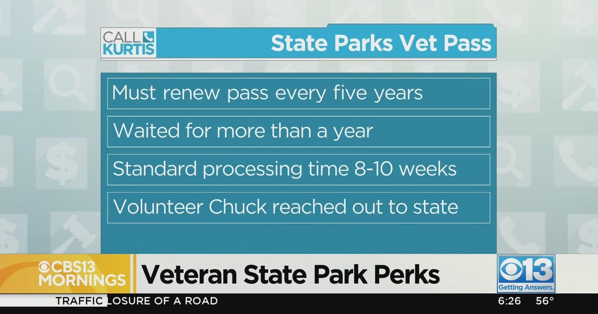 Call Kurtis Veteran's state parks pass delayed CBS Sacramento