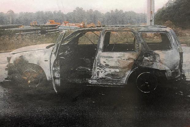 Lori Slesinski's burned car 