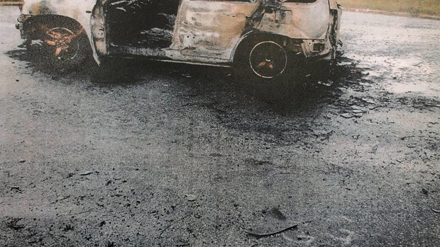 Lori Slesinski's burned car 