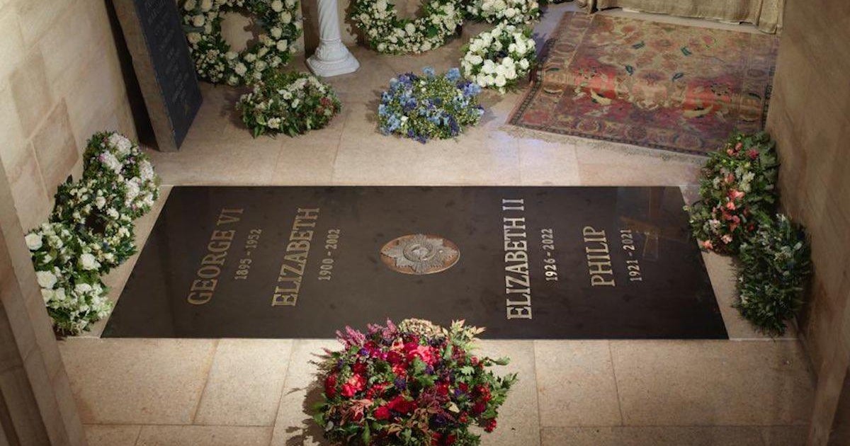 Royal family shares photo of Queen Elizabeth II's final resting place in Windsor chapel