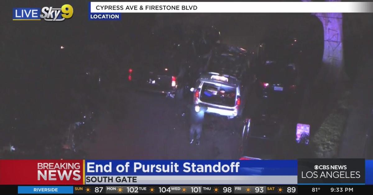 Pursuit Suspect Surrenders To Police After Short Standoff - CBS Los Angeles