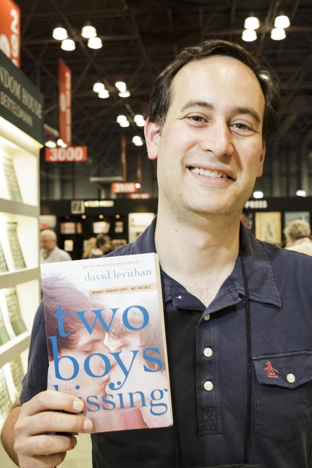 David Levithan signing books at Bookexpo America 