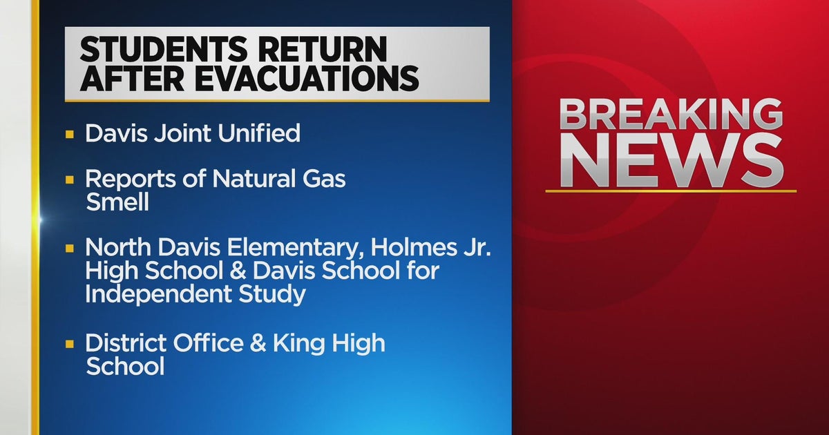 Smell of natural gas prompts evacuation of several Davis schools