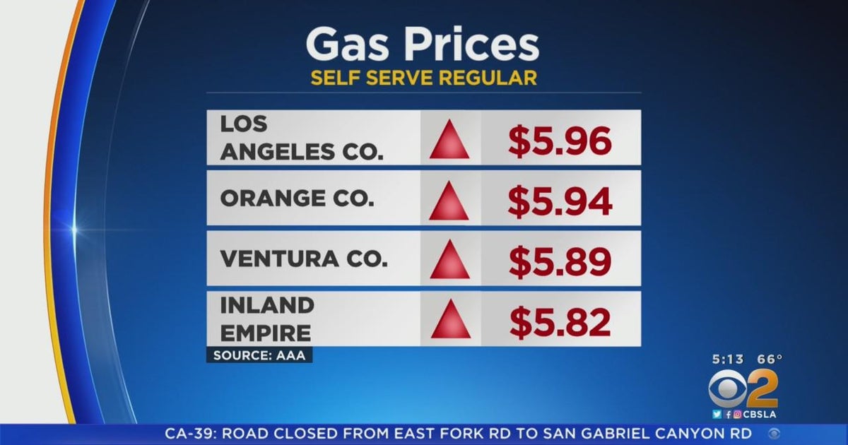 Southern California gas prices surge overnight - CBS Los Angeles