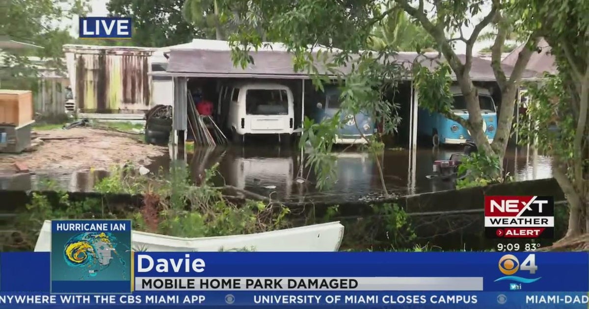 Stormy weather damage mobile home park in Davie CBS Miami