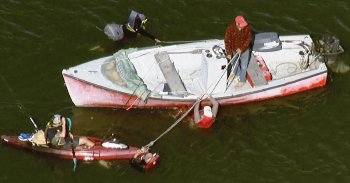 Multiple people rescued after boat overturns in Nahant - CBS Boston