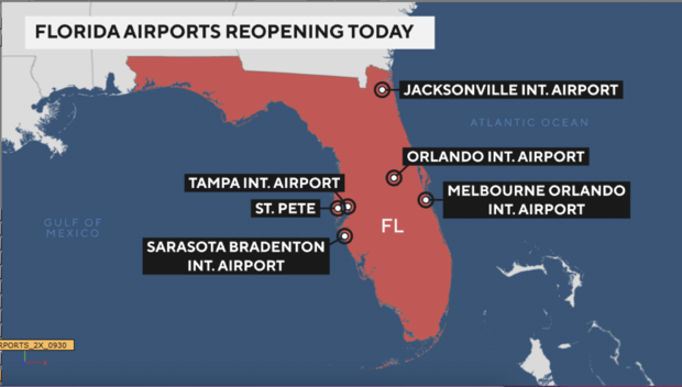 Airports reopen after Hurricane Ian 