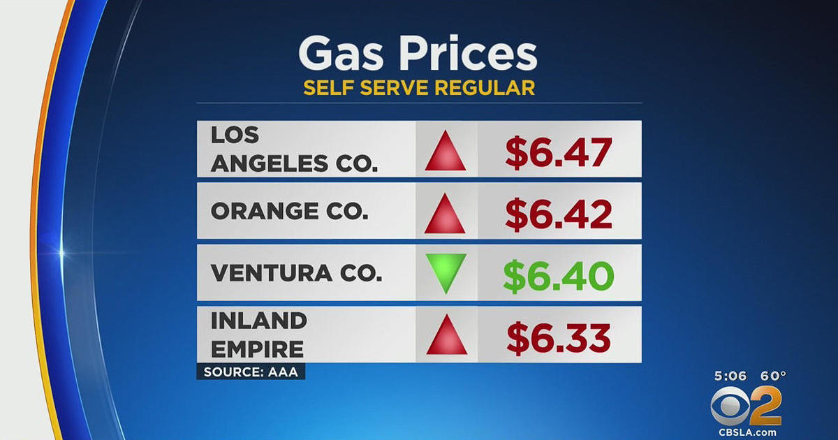 Los Angeles County gas prices break high record set in June CBS Los