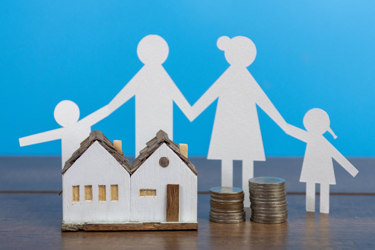 Insurance protecting family health live and house concept. 
