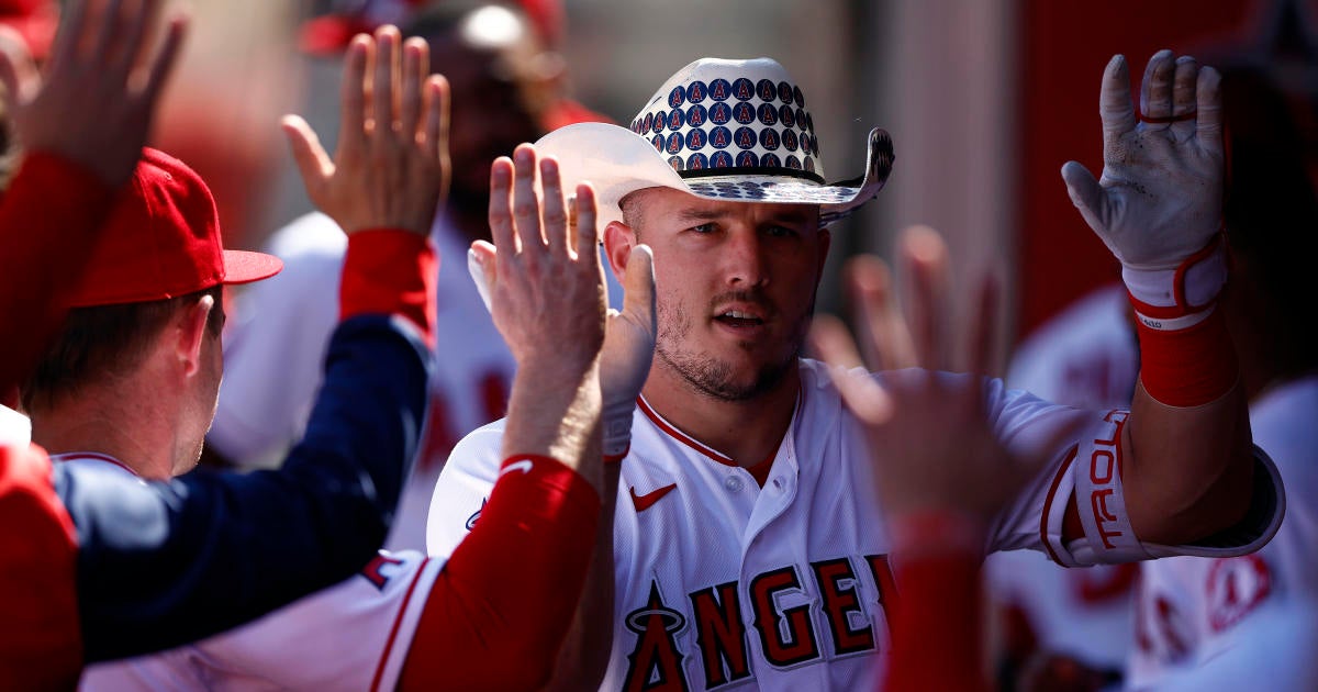 Trout hits 39th HR, Angels beat Texas 8-3 for 7th straight W - CBS Los ...