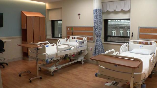 Beds inside ArchCare at Mother Cabrini Hospital. 