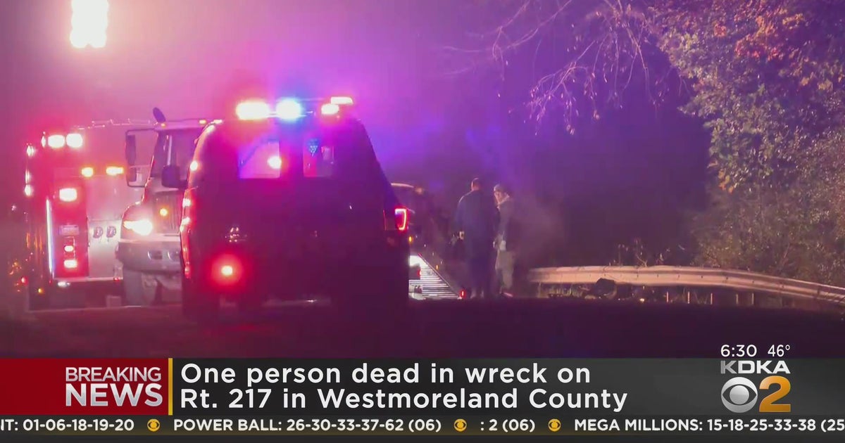 One person killed in wreck in Westmoreland County CBS Pittsburgh