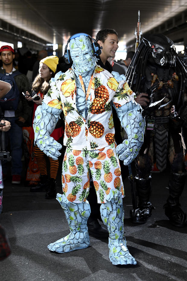A Korg cosplayer poses during New York Comic Con 2022 on October 08, 2022 in New York City. 