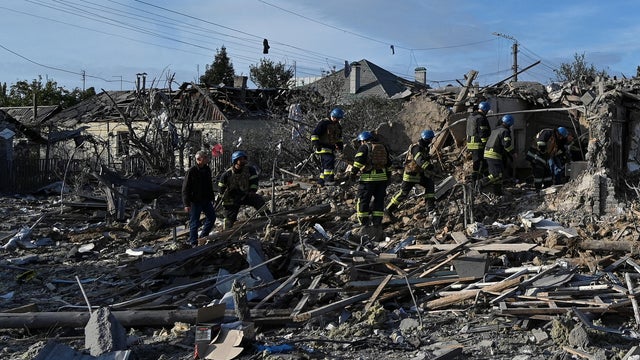 Residential area heavily damaged by a Russian missile strike in Zaporizhzhia 