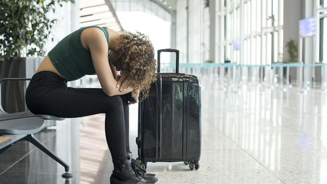 Waiting for a flight in airport 