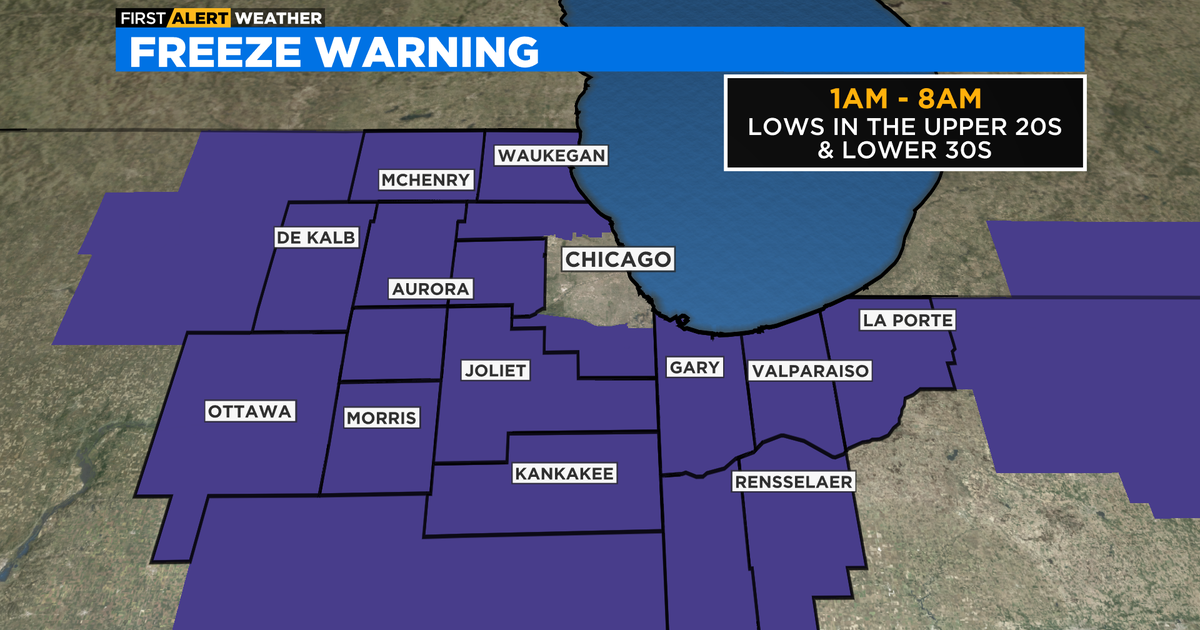 Chicago First Alert Weather Freeze warning for much of northeast