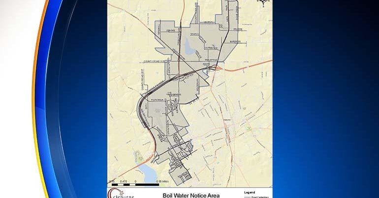 Boil water notice issued for parts of Cleburne CBS Texas