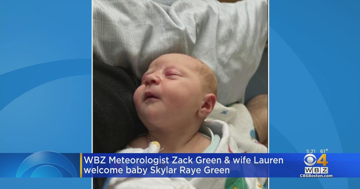 WBZ Meteorologist Zack Green & wife Lauren baby Skylar Raye