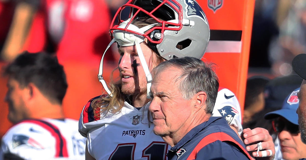 New England Patriots safety Brenden Schooler (41) reacts against