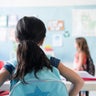 Girls in school classroom 