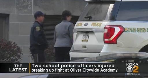 2 school officers injured breaking up fight at Oliver Citywide Academy CBS Pittsburgh