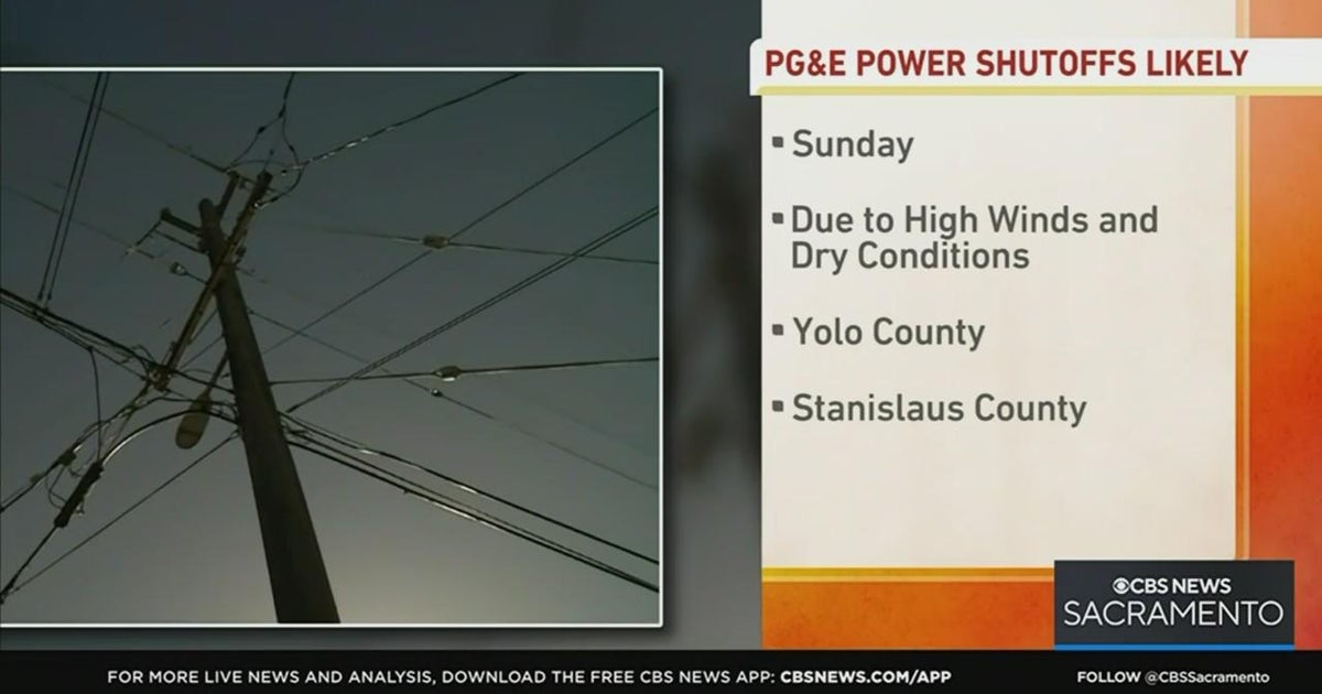 PG&E power shutoffs likely in parts of Yolo, Stanislaus counties over the weekend