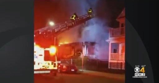 Family rescued from fire in Dorchester - CBS Boston